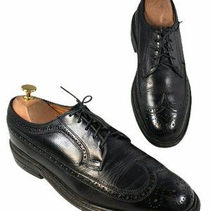 American Gentleman Mens Size 8D Black Vtg Wingtip